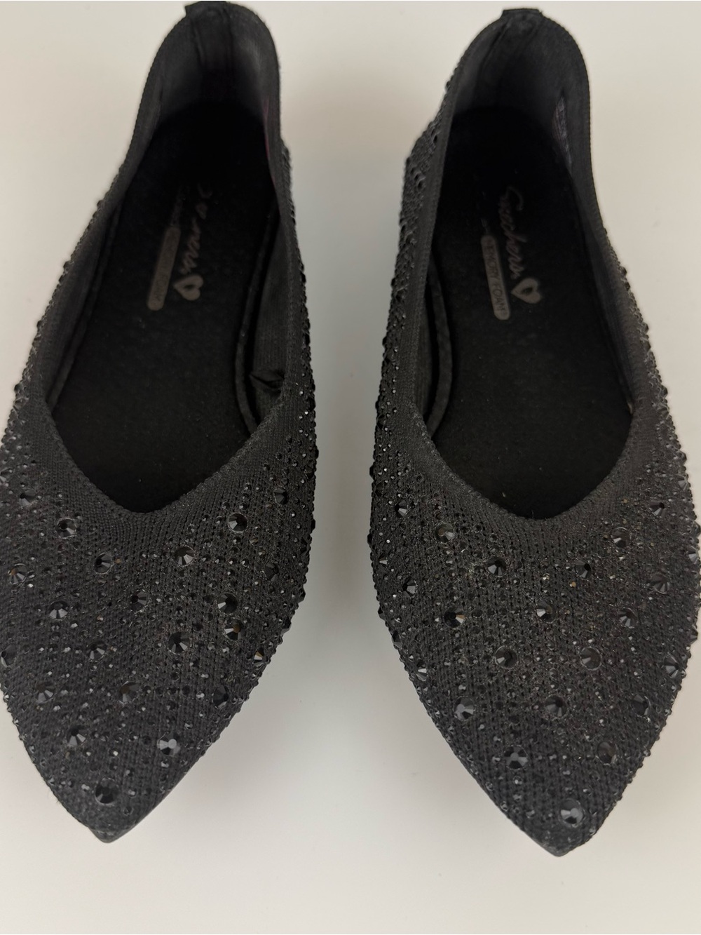 Skechers Gleam ‘N Glow Cleo 2.0 Womens Stretch Ballerina Slip On Shoes  Size 7 - Picture 2 of 10